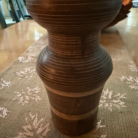 Hand-Carved Wooden Vase- New - Picture 4 of 8
